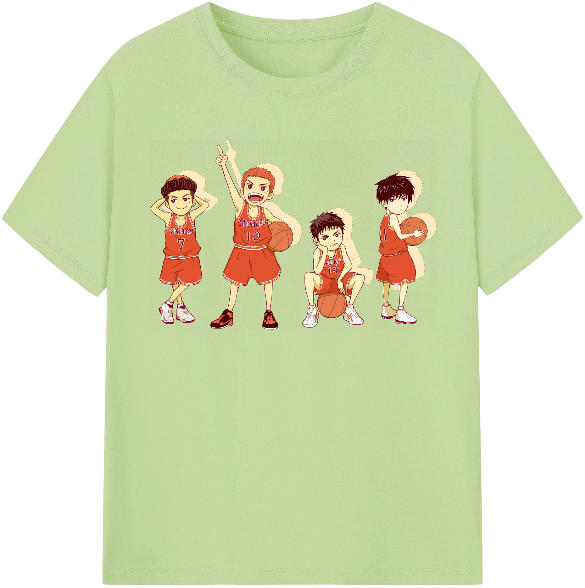 SLAM DUNK／スラムダンク 綿100％半袖Tシャツ（フロントプリント）
